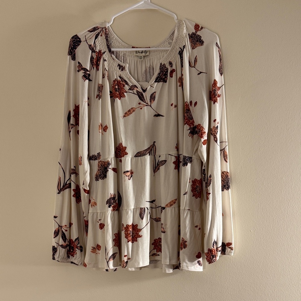 WONDERLY Boho Floral L/S Top